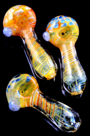 Bubble Glass Hand Pipe Spiral Striped Color