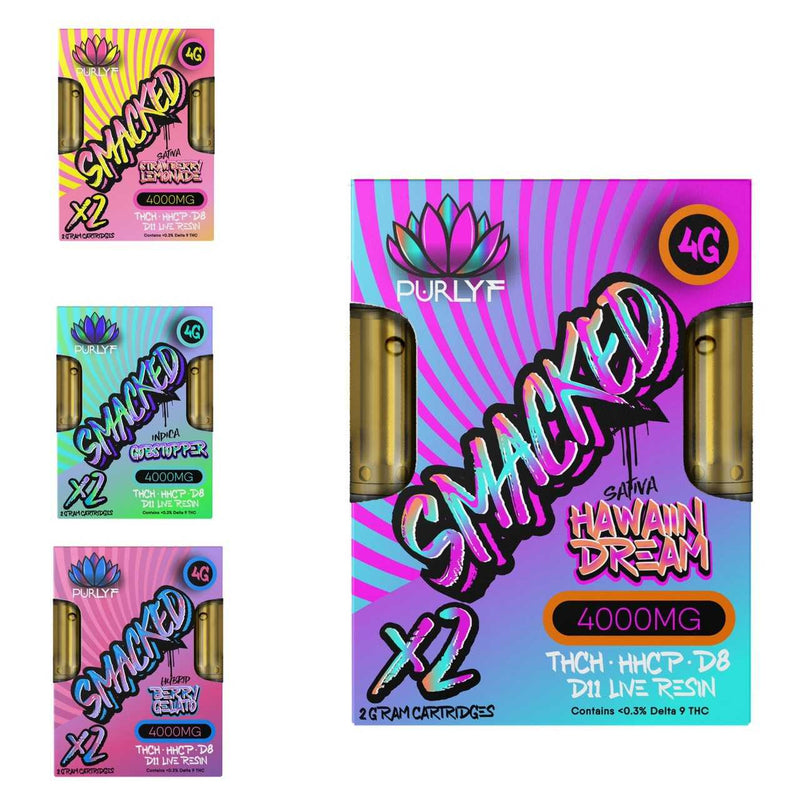 Purlyf Smacked 4g THCH + HHCP + D8 Live Resin Cartridge 2pk