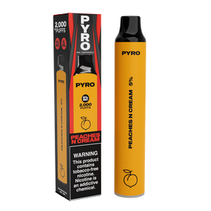 PYRO DISPOSABLE 2000 PUFFS PEACHES N CREAM