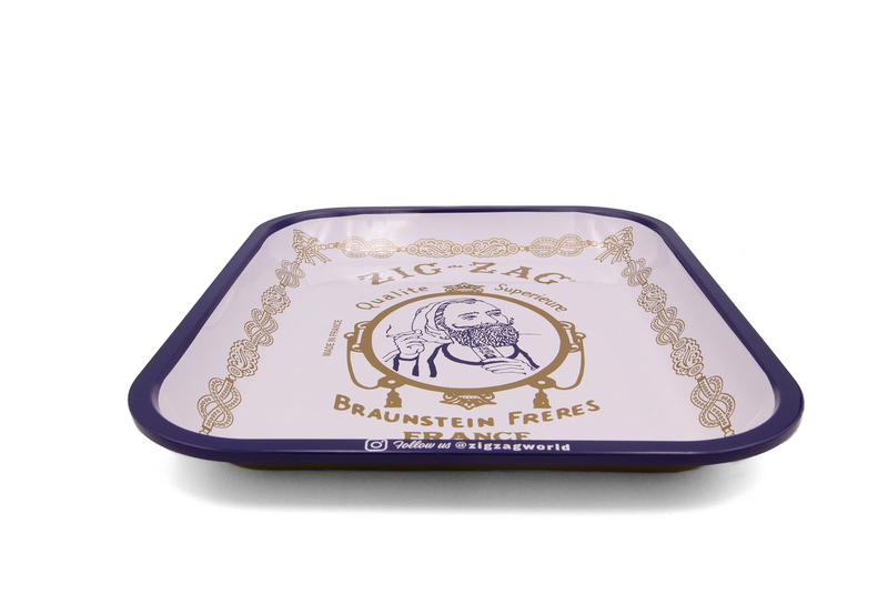 Zig-Zag  Large White Rolling Tray