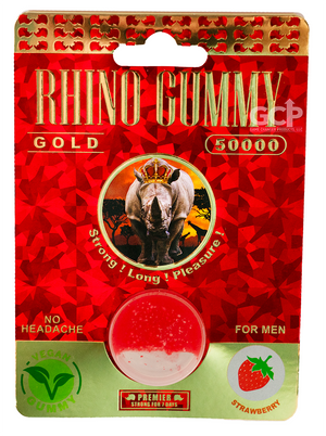 Rhino Gummy 50000 Gold Strawberry 24 PACK