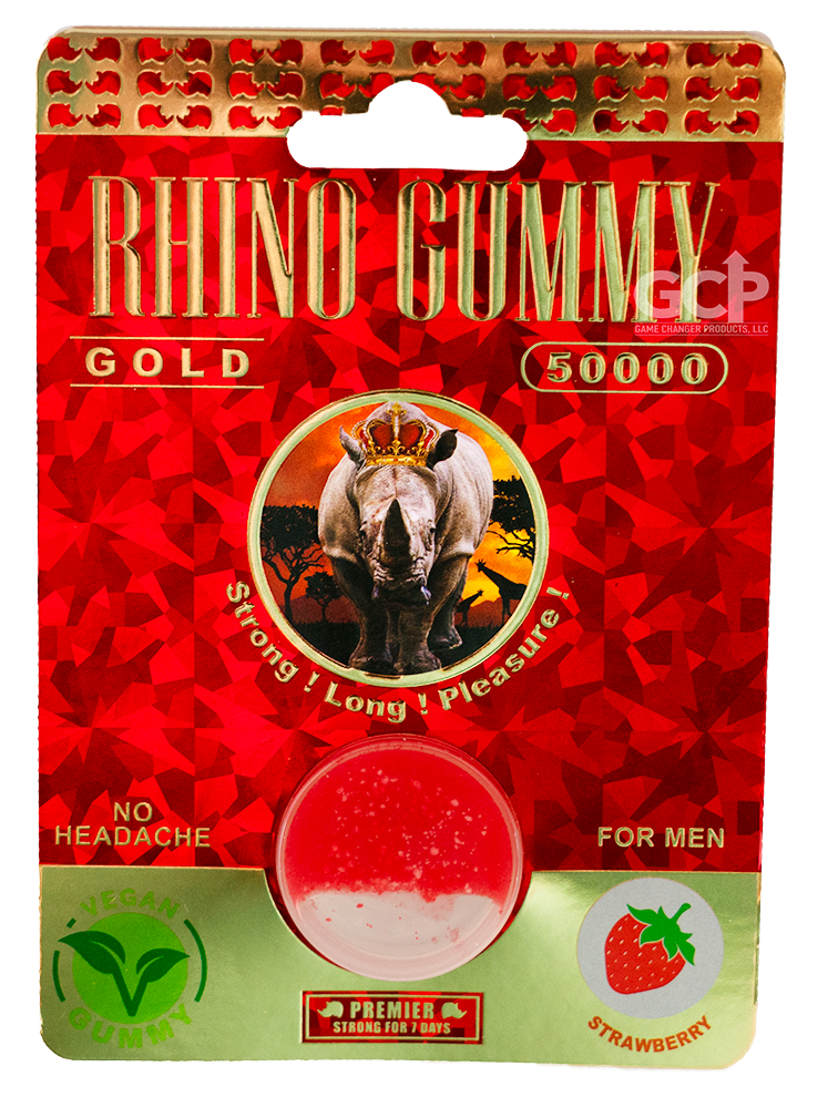 Rhino Gummy 50000 Gold Strawberry 24 PACK