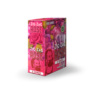 ZIG-ZAG Rose Cones 8PC DISPLAY Rose Petal Pre-Rolled Cones - 3pk