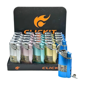 SHINY PARTIAL TRANSPARENT W/CIGAR PUNCHER TRIPLE TORCH 25CT (GH-10890)