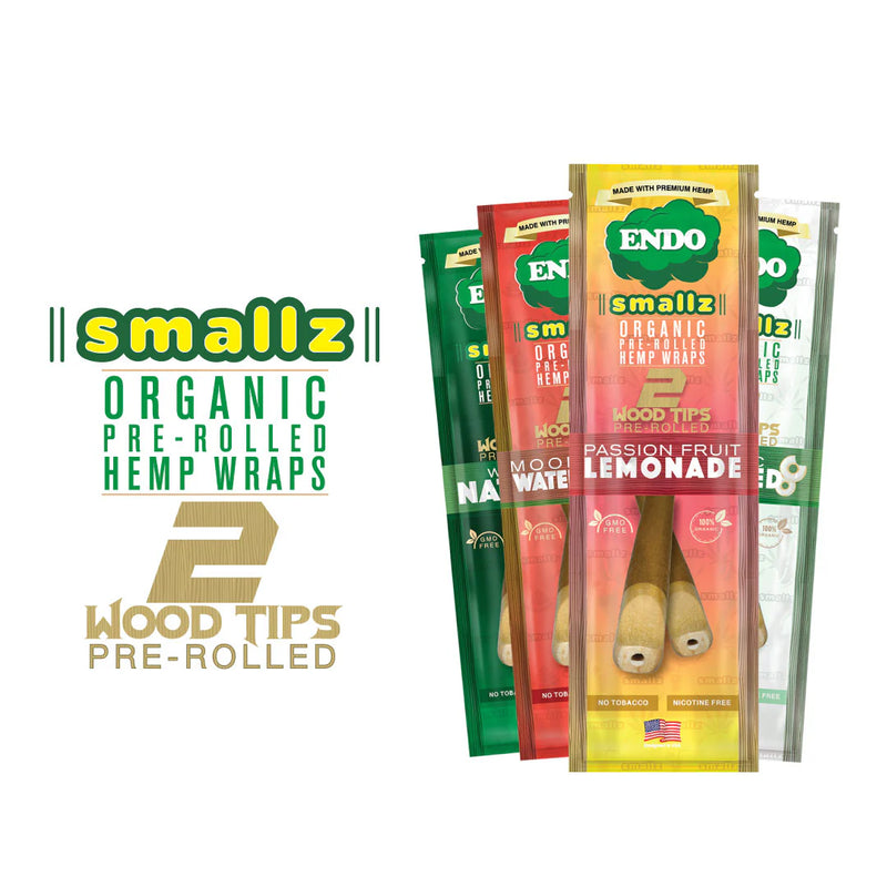 Endo Smallz Pre Rolled Hemp Wraps With Wooden Tips 2 Per pack