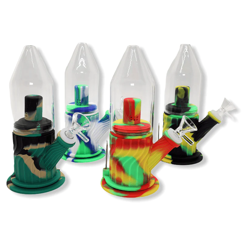 SILICONE AND GLASS WATER PIPE