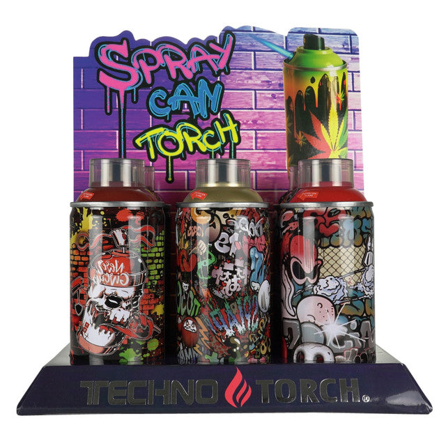 MINI SPRAY CAN TORCH - GRAFFITI 6CT