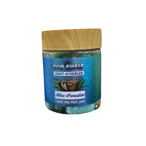 TOP SHELF CRAFT DELTA 8 EDIBLES 1000 MG BLUE PARADISE