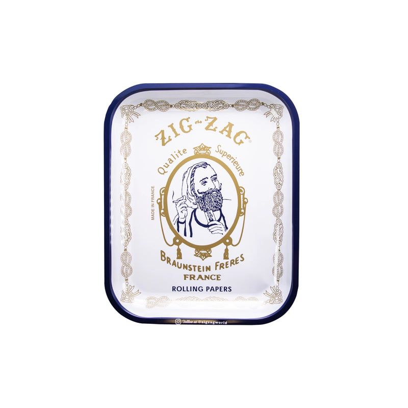 Zig-Zag  Large White Rolling Tray