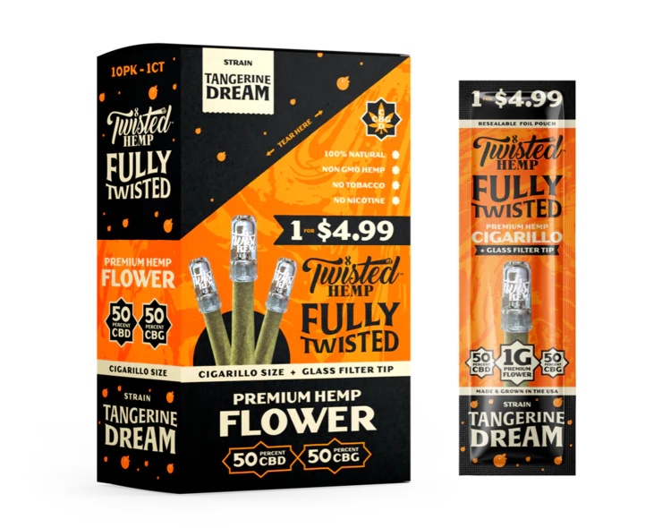 Twisted Hemp Fully Twisted CBD/CBG Pre-Roll Hemp Flower Filled Cigarillo