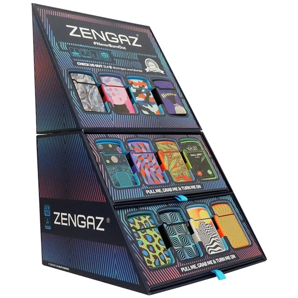 ZL-13 Zengaz Lighter Cube Display 12 Mixed Designs | 48 Lighters Total