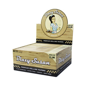 BLAZY SUSAN KING SIZE SLIM ULTRA THIN ROLLING PAPER (BROWN) BOX OF 50