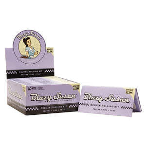 Blazy Susan Purple King Size Slim Rolling Papers - Deluxe Kit - 20pk