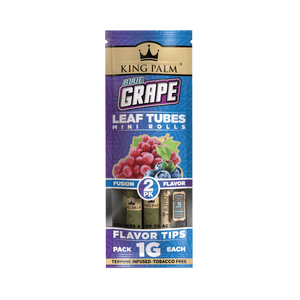KING PALM 2PK TERPENE INFUSED LEAF TUBES MINI ROLLS BLUE GRAPE 20PK / BOX