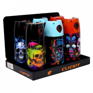 CLICK IT SPRAYCAN TORCH SKULL LIGHTER 6CT (GT-025)