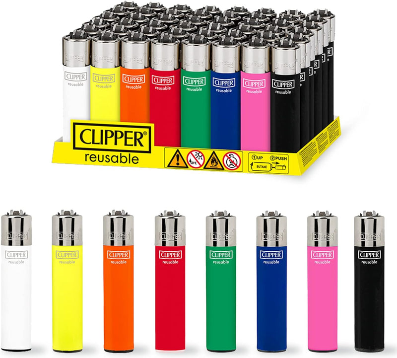 CLIPPER REUSABLE LIGHTER METALLIC ASSORTED COLORS