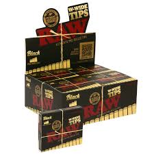 RAW TIPS W-Wide  PRE-ROLLED BLACK 20CT