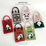 MIX DESIGN KNIT HANDBAG
