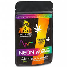 Delta Man D8 Neon Worms Gummies 1000mg