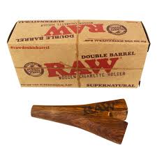 RAW DOUBLE BARREL WOODEN CIG HOLDER