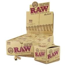 RAW PRE ROLLED CONE TIP 100 CONE TIPS PER PACK