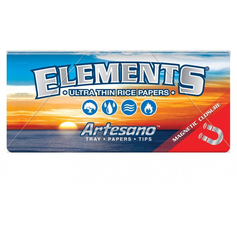 Elements Rolling Papers | Artesano | King Size Slim (with Tips and Tray)