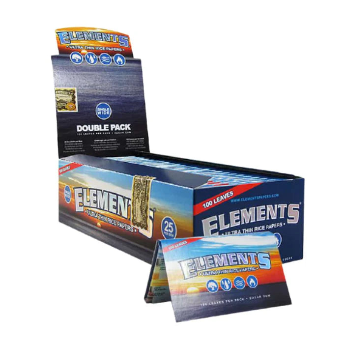 Elements Double Pack Single Wide Rice Rolling Papers – Smart Warehouse Inc.