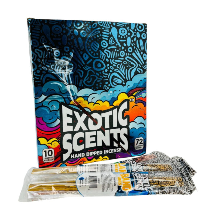 Exotic Scents Hand Dipped Incense - 10 Counts Per Pack - 72 Packs Per Box