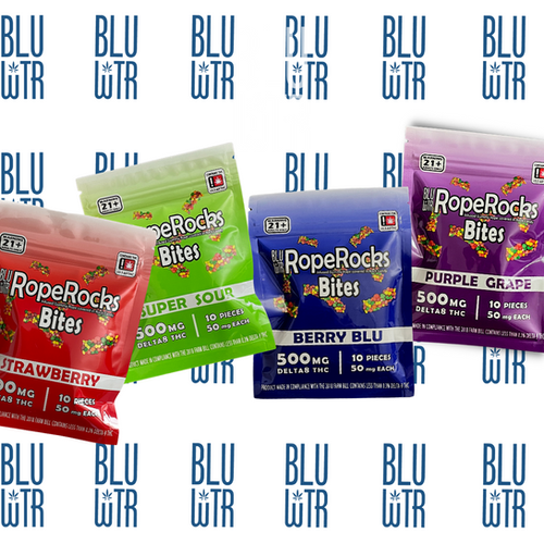 bluwtr  rope rock bites gummies 500mg