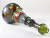 GLASS HAND PIPE CLEAR WITH GREEN STRING