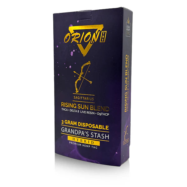 ORION THC RISING SUN BLEND THCA+DELTA 8 LIVE RESIN+DgTHCP 3GM DISPOSABLE 5 PACK
