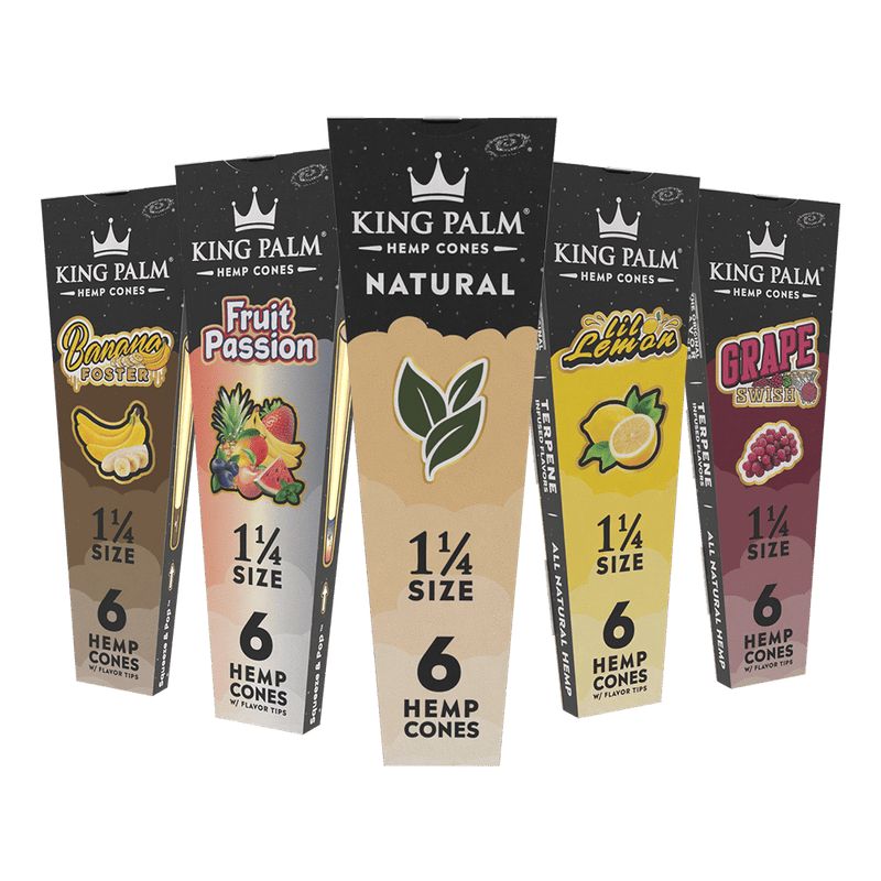 King Palm Flavored 6pk – 1 1/4 Size Hemp Cones