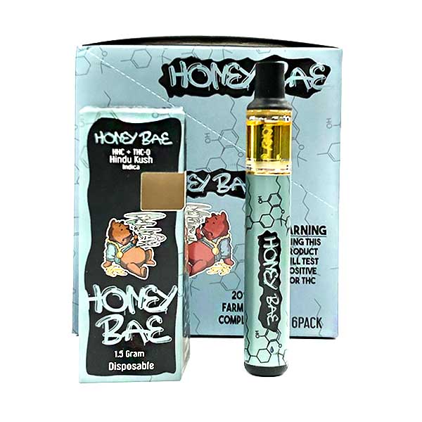 HHC+THC-0:HONEYBAE HHC+ THC-0 DISPOSABLE 1.5G BLUE HINDU KUSH INDICA
