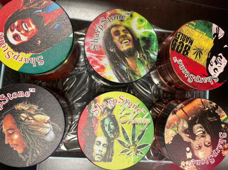 GRINDER 4 PART 53MM DIAMETER WITH WINDOW ON 3RD BOB MARLEY