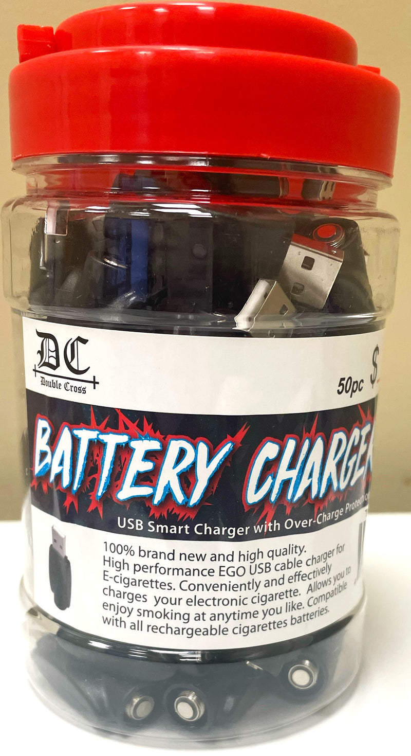 Battery Charger Kits for Tobacco E-cigarettes, Jar, 50 Set