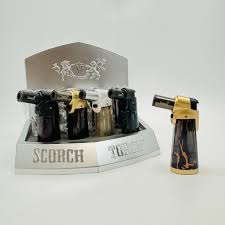 Scorch Torch 45 Degree Micro Table Torch With Hold Button - 12 Counts Per Display - Assorted - 61750