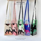MIX DESIGN KNIT HANDBAG