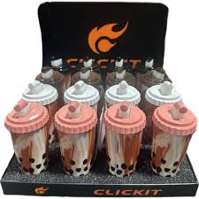 CLICKIT BOBA MILK TEA TORCH LIGHTER 16CT DISPLAY