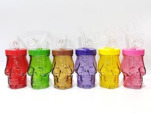5.5" Skull Cup Oil Burner Bubbler Water Pipe