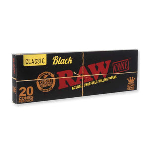 RAW Black King Size Prerolled Cones (20ct)