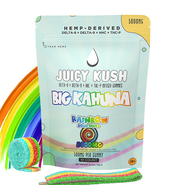 Juicy Kush Big Kahuna Sour Belt Gummies | 5000mg