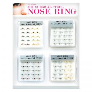 316L NOSE RING SURGICAL STEEL 96CT DISPLAY