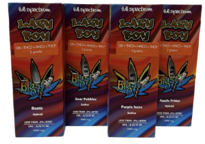 DELTA 8 DISPOSABLE:LAZY BOY DELTA 8 + THC-C SOUR PEBBLES SATIVA 10 PACK 1900MG