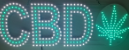 CBD LEAF LED WHITE AND GREEN 80.4X28.3X3.5CM