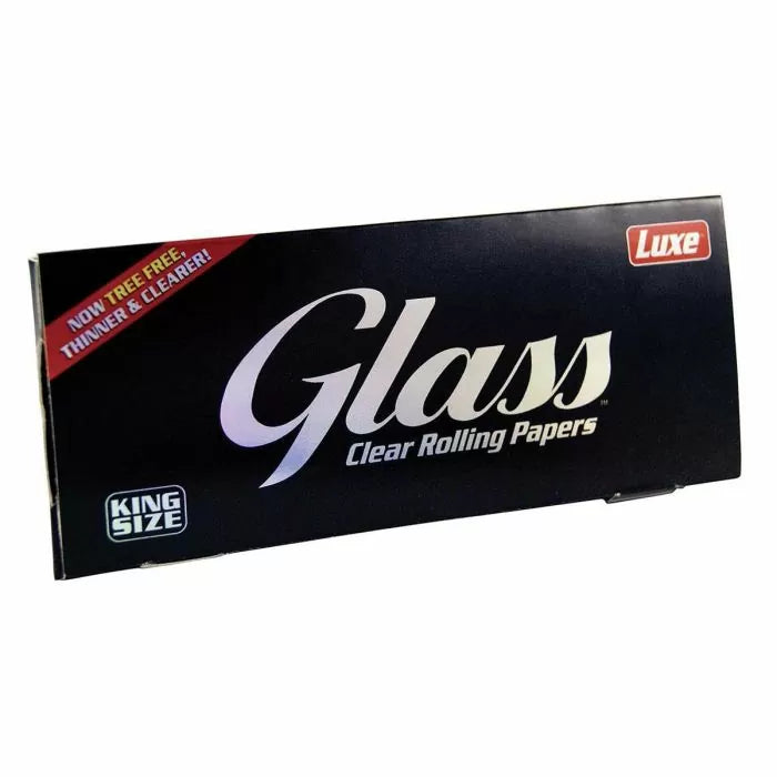 GLASS KINGSIZE CLEAR ROLLING PAPERS 25 PER BOX
