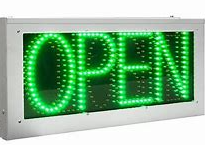 OPEN LED SIGN WHITE AND GREEN 80.4X28.3X3.5 CM