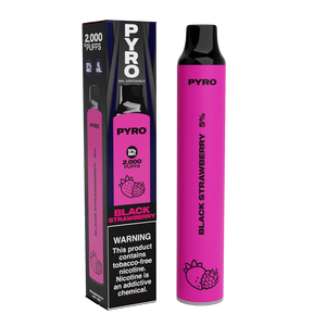 PYRO DISPOSABLE 2000 PUFFS BLACK STRAWBERRY