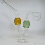 Colorful Curved Glass Oil Burner Pipe