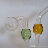 Colorful Curved Glass Oil Burner Pipe