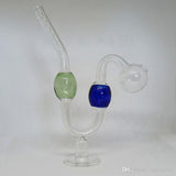 Colorful Curved Glass Oil Burner Pipe